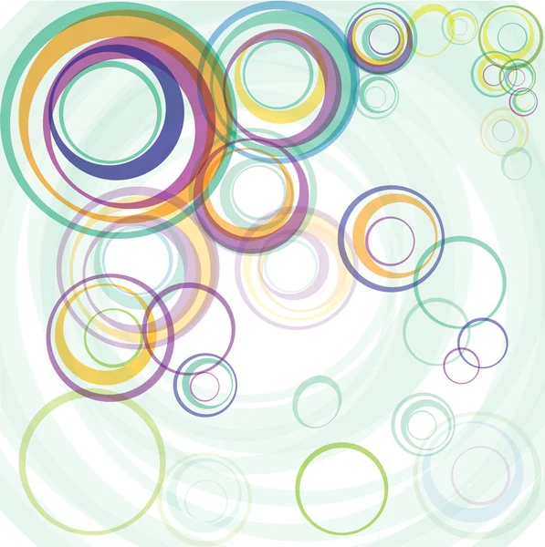 Círculos transparentes de color abstracto — Vector de stock