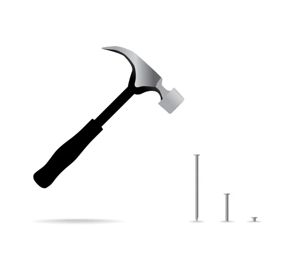 锤子和钉子 — 图库矢量图片