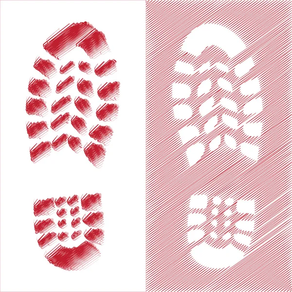Illustration d'impression de chaussures — Image vectorielle
