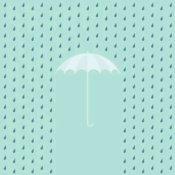 Bir şemsiye yağmur — Stok Vektör