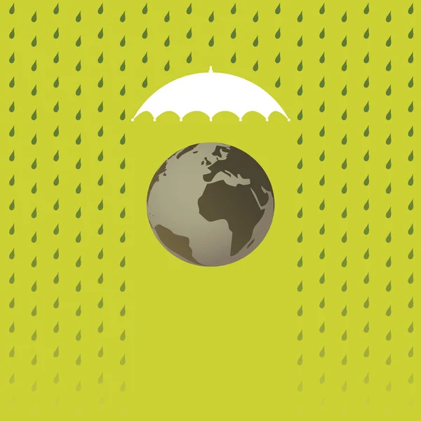 Terra sob guarda-chuva — Vetor de Stock