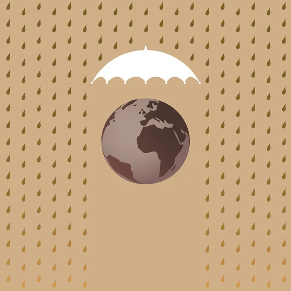 Jorden under paraply — Stock vektor