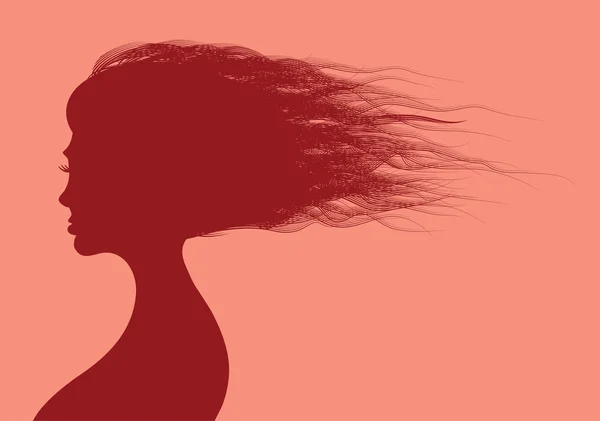 Belle femme cheveux — Image vectorielle