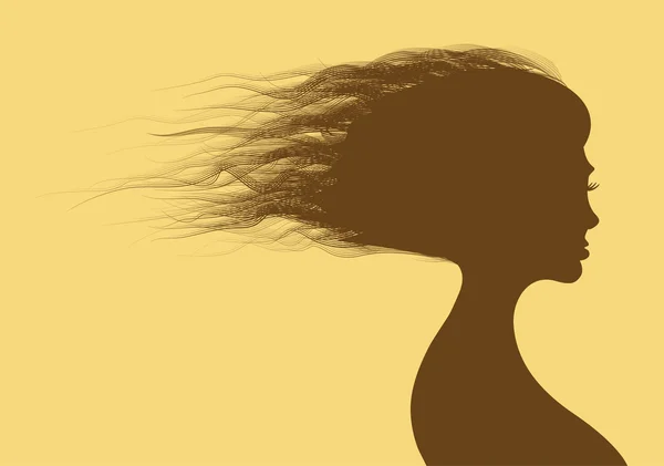 美丽的女人的头发 — 图库矢量图片