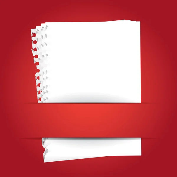Rode achtergrond met papieren — Stockvector