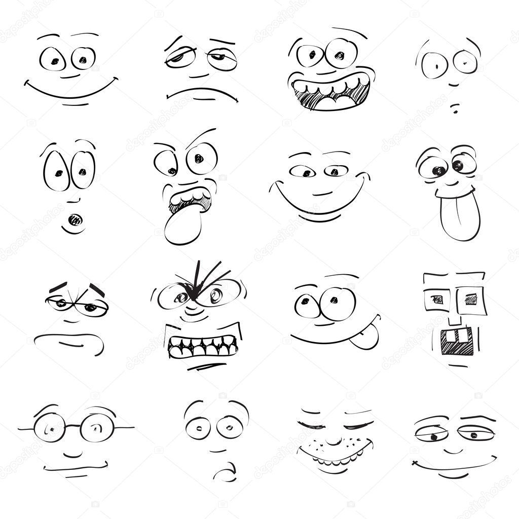 Emotions on faces — Stock Vector © i3alda #11396145