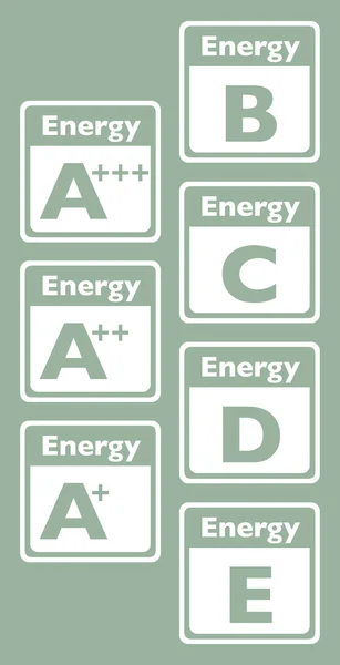 Beállított energia osztály címke — Stock Vector