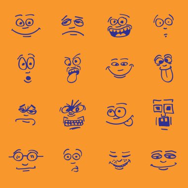 Set of cartoon emotions clipart