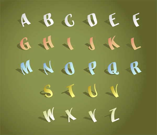 Γραμματοσειρά αλφάβητο, κόψτε το χαρτί — Διανυσματικό Αρχείο
