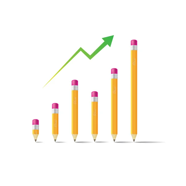 Gráfico de negócios de lápis —  Vetores de Stock