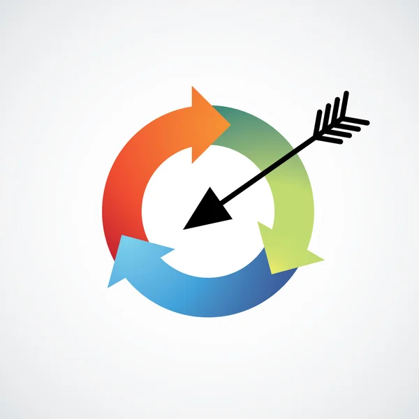 Flèche dans un cercle de recyclage — Image vectorielle