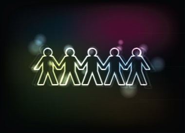 Human figures in a row clipart