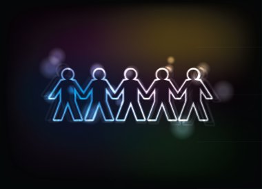 Human figures in a row clipart