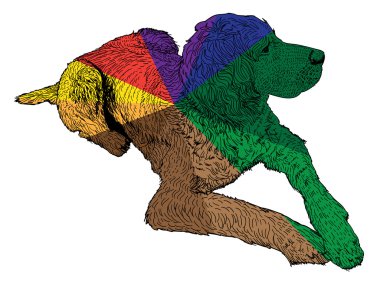 Isolated colored hunt dog clipart