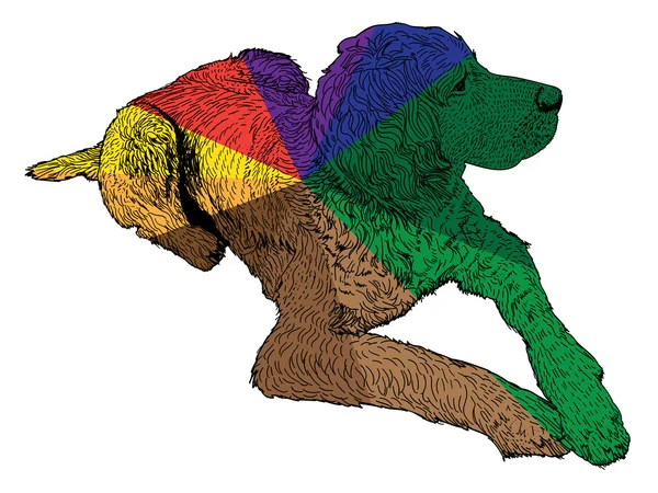 Απομονωμένη χρωματιστό κυνήγι σκυλί — Διανυσματικό Αρχείο