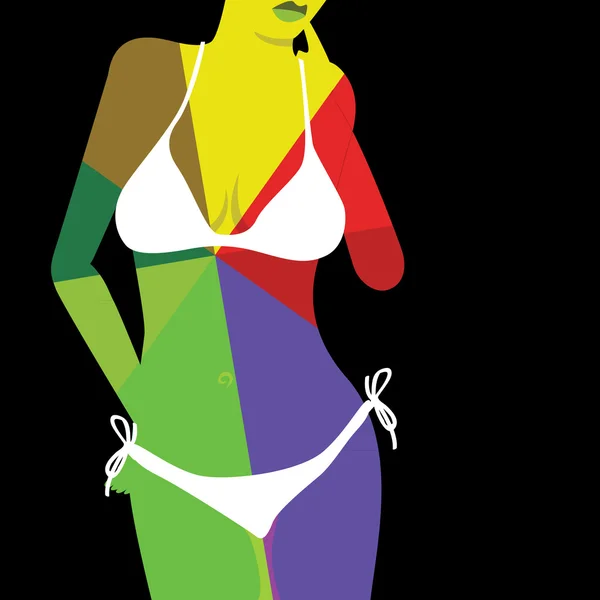 Hot woman body in bikini — Stock Vector