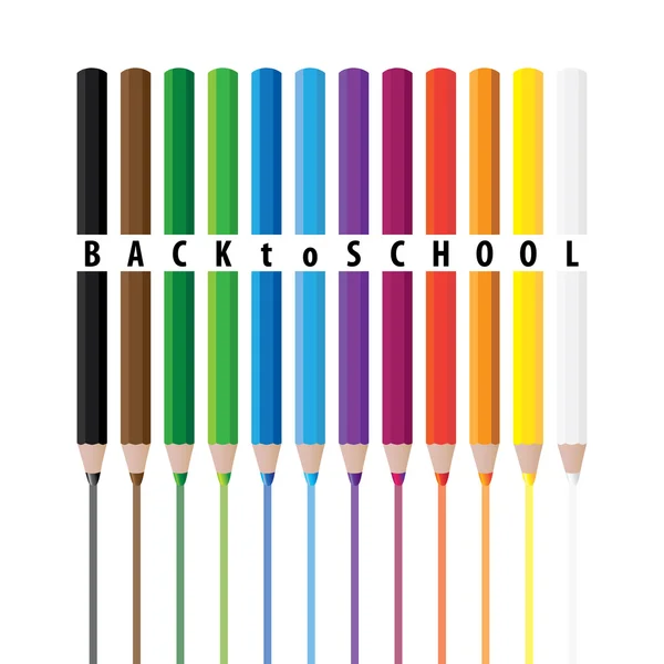 Buntstifte zeichnen - zurück in die Schule - Illustration — Stockvektor