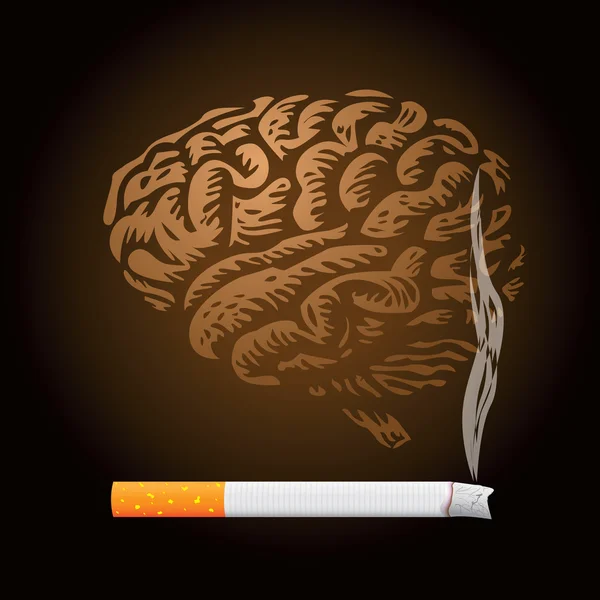 香烟和人类的大脑 — 图库照片