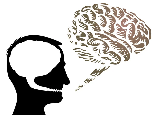 Mänskliga huvudet med hjärnan utanför — Stockfoto