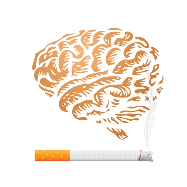 Zigarette und menschliches Gehirn — Stockfoto