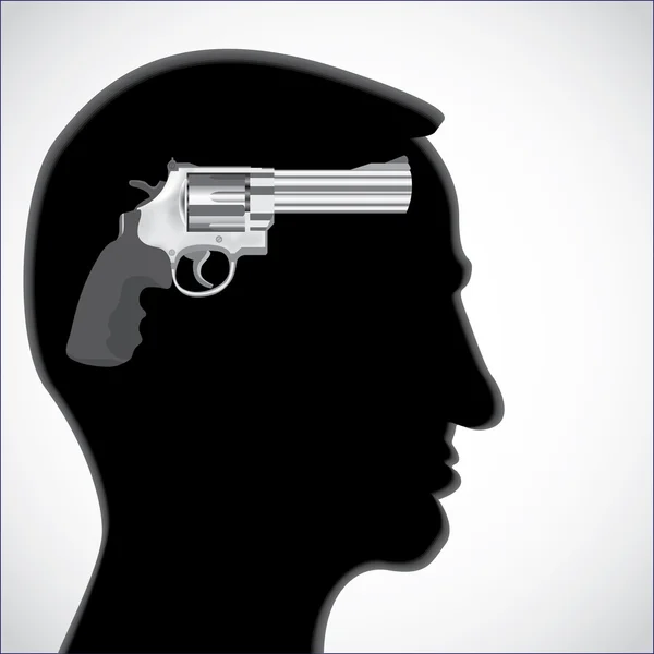Revolver i en huvud — Stockfoto