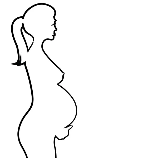 Silhouette de femme enceinte — Photo