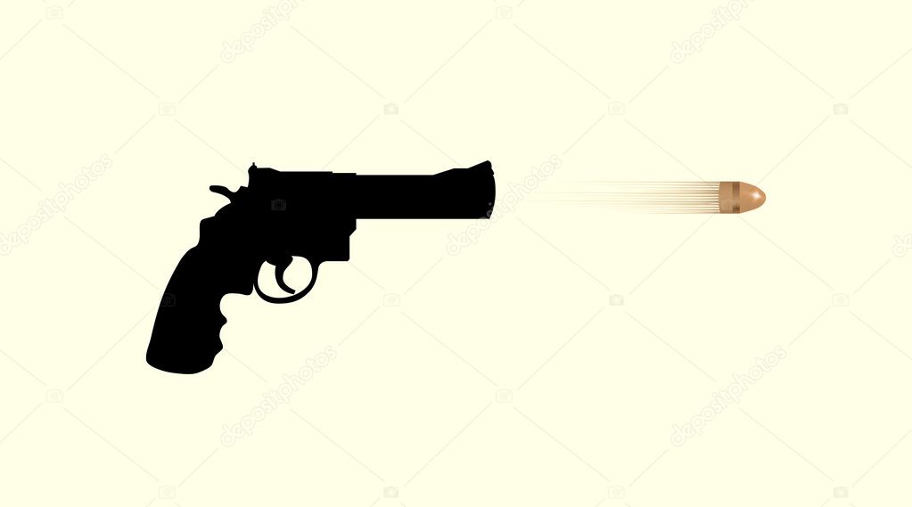 Gun firing bullet