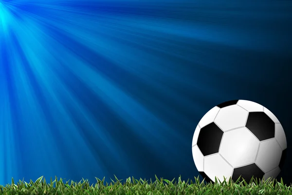 Fotbal v zelené trávě s pozadím barevné — Stock fotografie