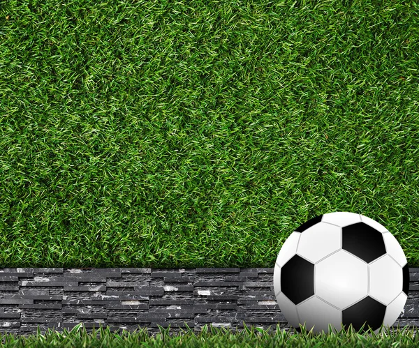 Fútbol sobre hierba verde fondo —  Fotos de Stock