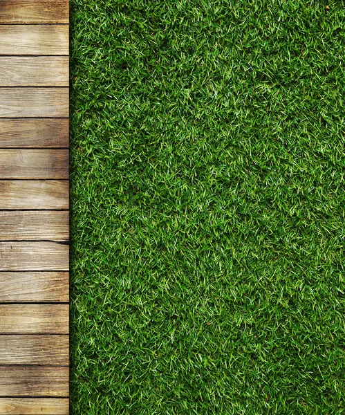 Duvar zemin üzerine yeşil çimen — Stok fotoğraf