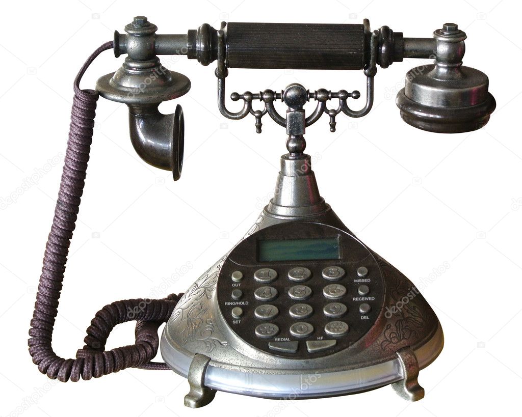 An old telephon with rotary dial