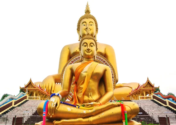 Grande estátua de buddha no templo de Wat muang na Tailândia — Fotografia de Stock