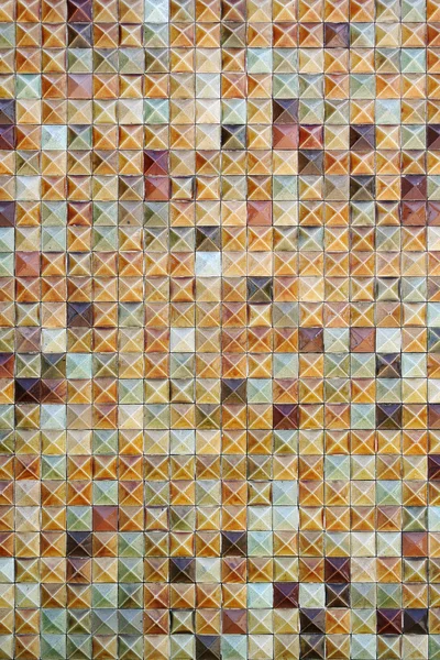 Brown mosaic tiles background texture — Stock Photo, Image