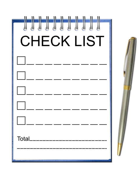 Lista de verificación papel de nota — Foto de Stock