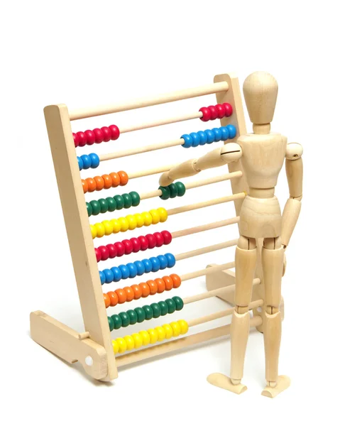 Met behulp van een abacus — Stockfoto