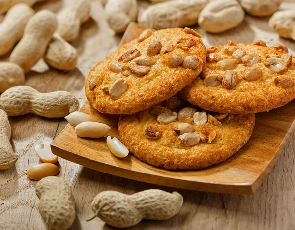 Cookies with peanuts on a table — Stockfoto