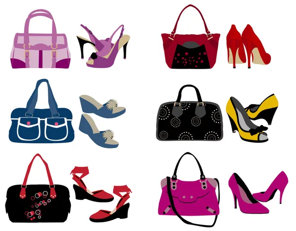 Fashion bags and shoes — Stock Vector