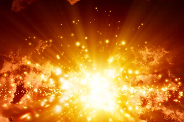 Grande explosão no céu — Fotografia de Stock