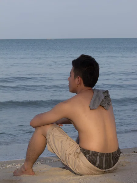 stock image A man on lonely beach