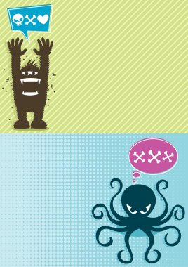 Monster Backgrounds 1 clipart