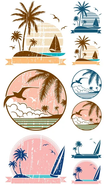 Simboli di spiaggia — Vettoriale Stock