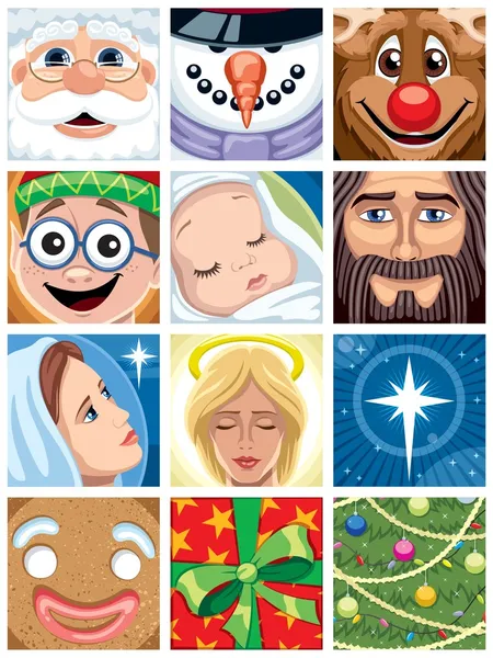 Kerstmis avatars — Stockvector