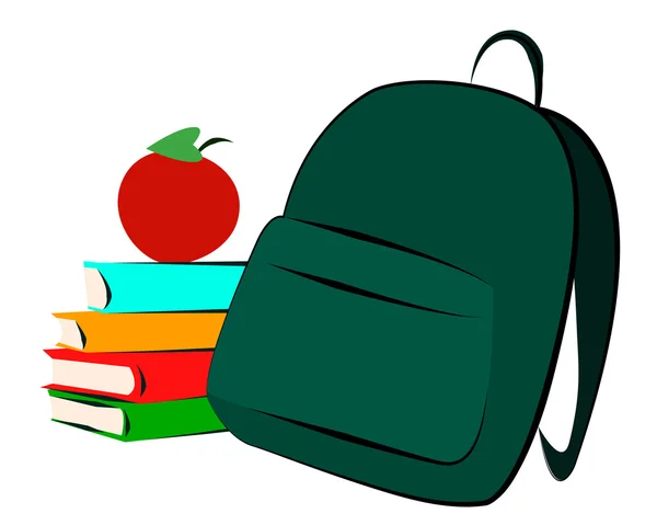 Школьная сумка и книги — стоковое фото