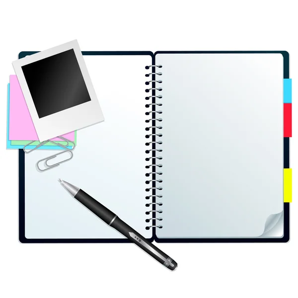 Notebook com caneta — Vetor de Stock