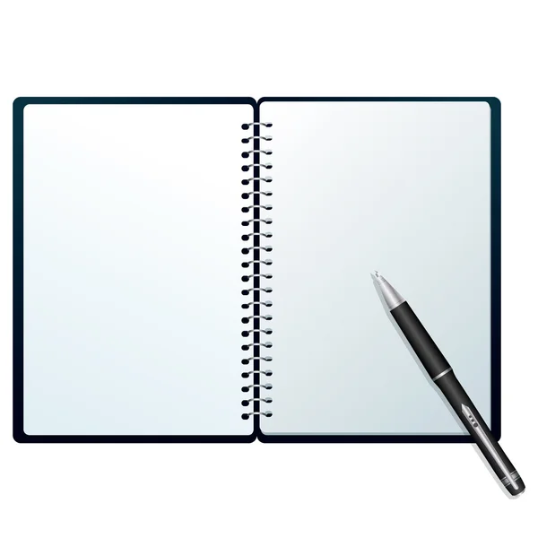 Notebook with pen — Stock Vector