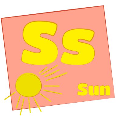 S-sun/Colorful alphabet letters clipart