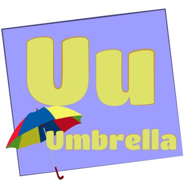 U-umbrella/Colorful alphabet letters clipart