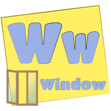 W-pencere/renkli alfabesi harfleri