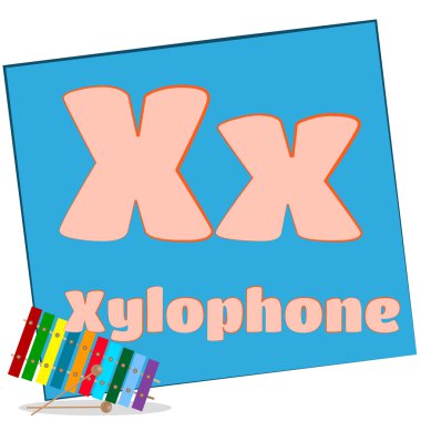 X-ksilofon/renkli alfabesi harfleri