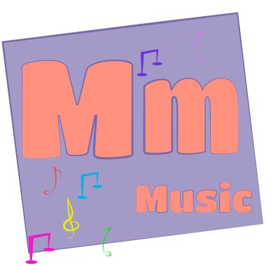 M-music/Colorful alphabet letters clipart
